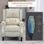 Fauteuil d'appoint inclinable de base pour le salon avec chaleur, canapé simple à oreilles, fauteuil d'appoint inclinable de base en tissu de lin moderne avec repose-pieds, poche latérale