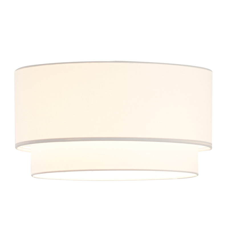 16.5" X 16.5" X 8"H Large Premium Double Drum Linen Shade - Fully Assemble, Fit Most Pendent/Arched/Arc Floor Lamp
