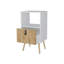 Grande table de chevet blanche et Macadamia