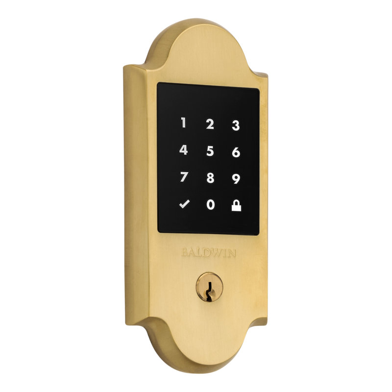Baldwin Boulder Smart Electronic Single Cylinder Deadbolt, Lifetime (PVD) Satin Brass