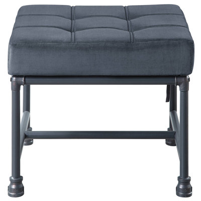 Grey Velvet , Industrial Look, D20 Foam Seat, Comfortable Accent Pillow For Home Industrial Water Pipe,