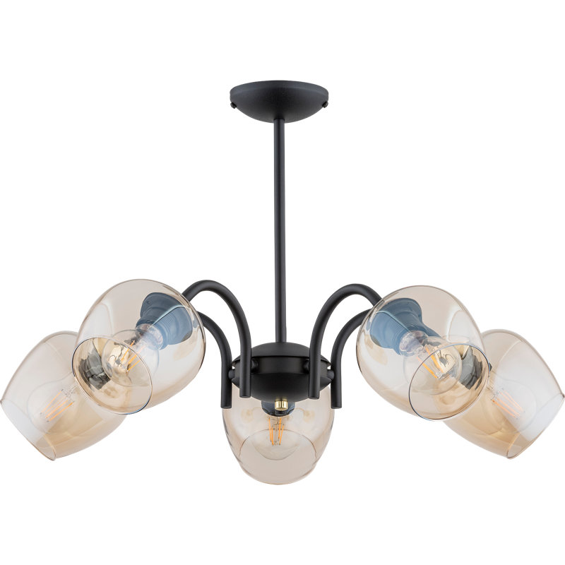 Dickerson 5 - Light Shaded Chandelier, Amber, Gold