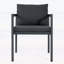 Ensemble de 2 chaises de salle à manger d'extérieur, structure en aluminium gris toutes saisons avec coussins en tissu gris, capacité de 300 lb-156427563-156427560