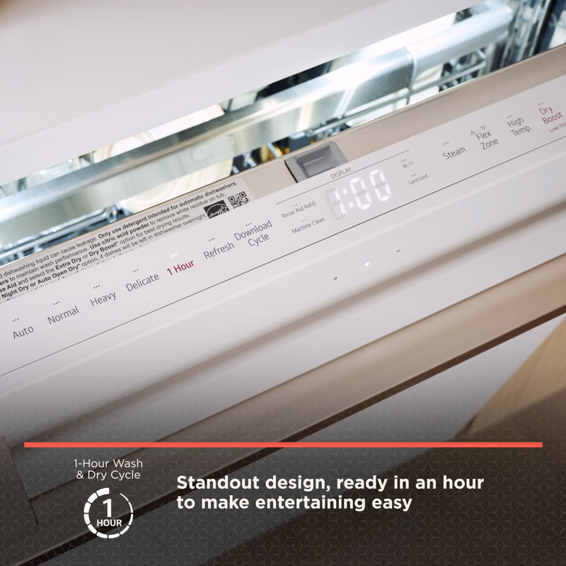 Lg Studio Smart Top Control Dishwasher With 1-Hour Wash & Dry, Quadwash Pro, Truesteam And Dynamic Heat Dry, Essence White