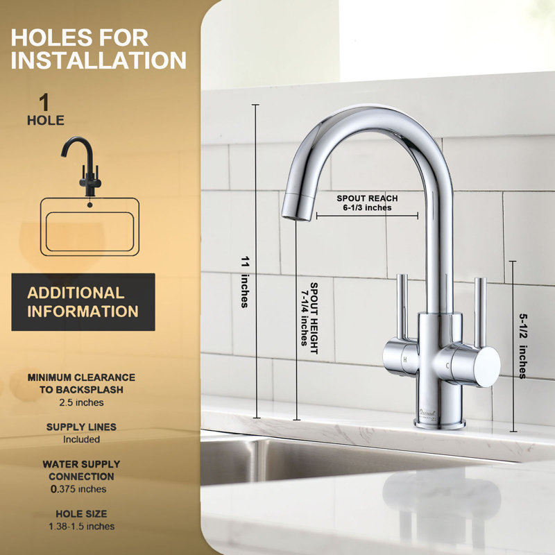 Two Handle Bar Faucet, Chrome