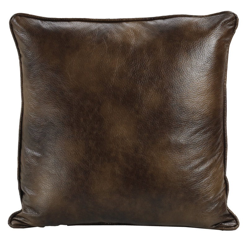 Brown Faux Leather Western Southwestern Rustic Cabin Lodge Euro Sham 27 x 27 inch