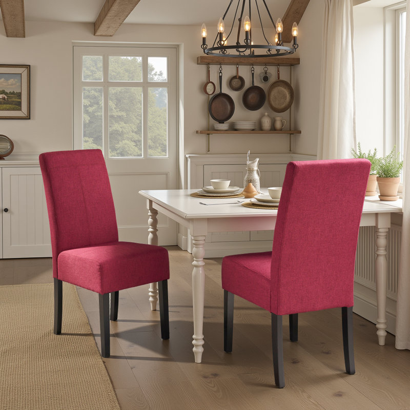Chaise de salle à manger rembourrée Googe, Rouge