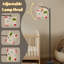 Lampe sur pied à arc de style Mid-Century abstrait à motif d'étoiles de Noël sans soudure avec abat-jour réglable en lin 3 températures
