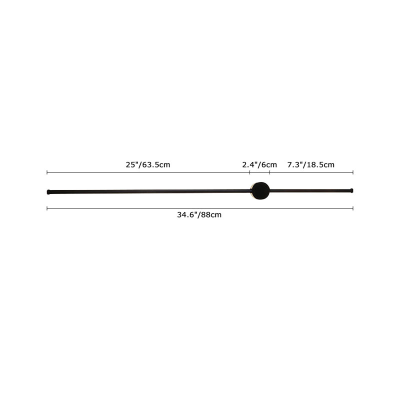 Azayleah 1-Light Black Minimalist Linear Plug-In Wall Sconce