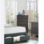 Commode 5 tiroirs en bois gris foncé antique