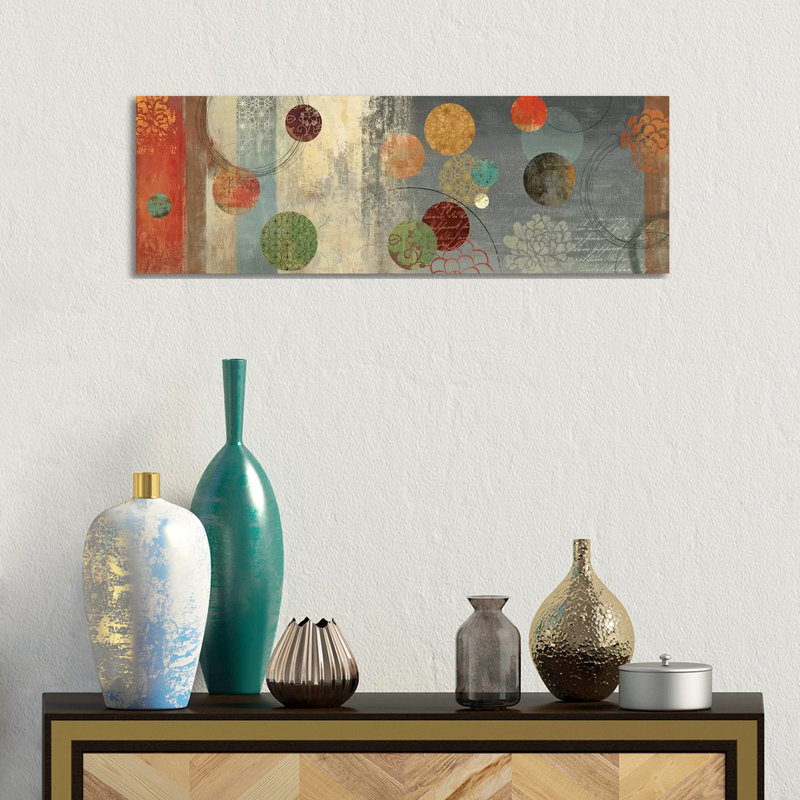 Mosaic Circles II by Aimee Wilson - Wrapped Canvas Panoramic Print, 30.48 cm H x 91.44 cm W x 1.91 cm D