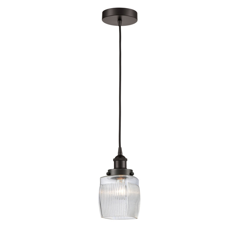 Luminaire suspendu simple à 1 lumière Mireya, Bronze huilé