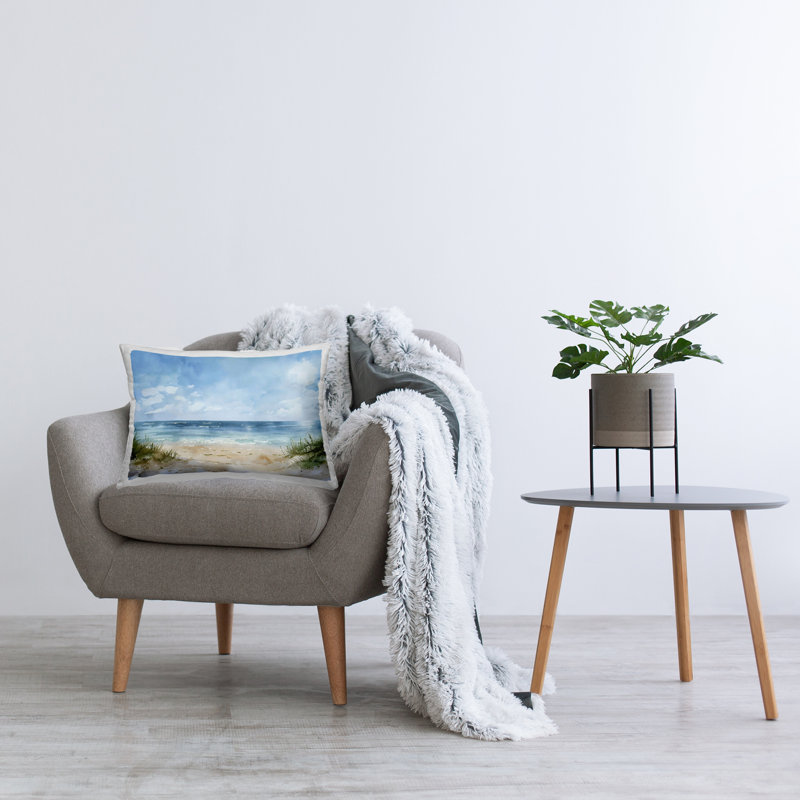 Coussin décoratif abstrait Abstract Wippling Waves, design par Lera