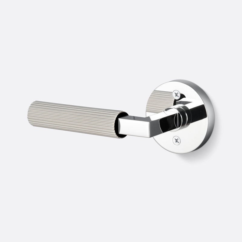 Levanto Round Dummy Rosette, Straight Knurled Grip, Polished Chrome/Satin Nickel