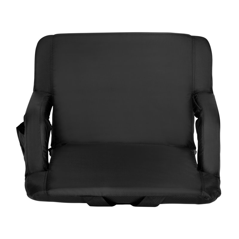 Extra Wide Lightweight Reclining Stadium Chair with Padded Back & Seat and Backpack Straps, Black