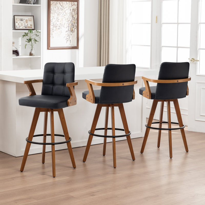 Eastwood Swivel Bar Stool, Black, Bar Stool (76.2cm Seat Height)