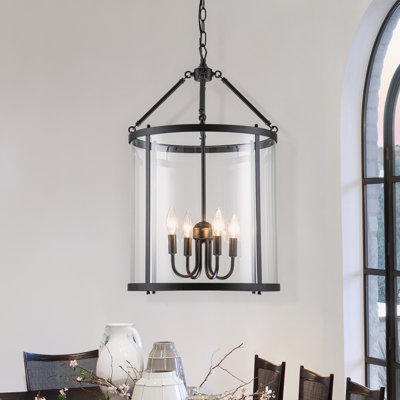 4 - Light Dimmable Lantern Drum Chandelier