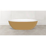 Barcelona 70.875" x 34.125" Freestanding Soaking Bathtub in Volcanic Limestone with Overflow Hole
