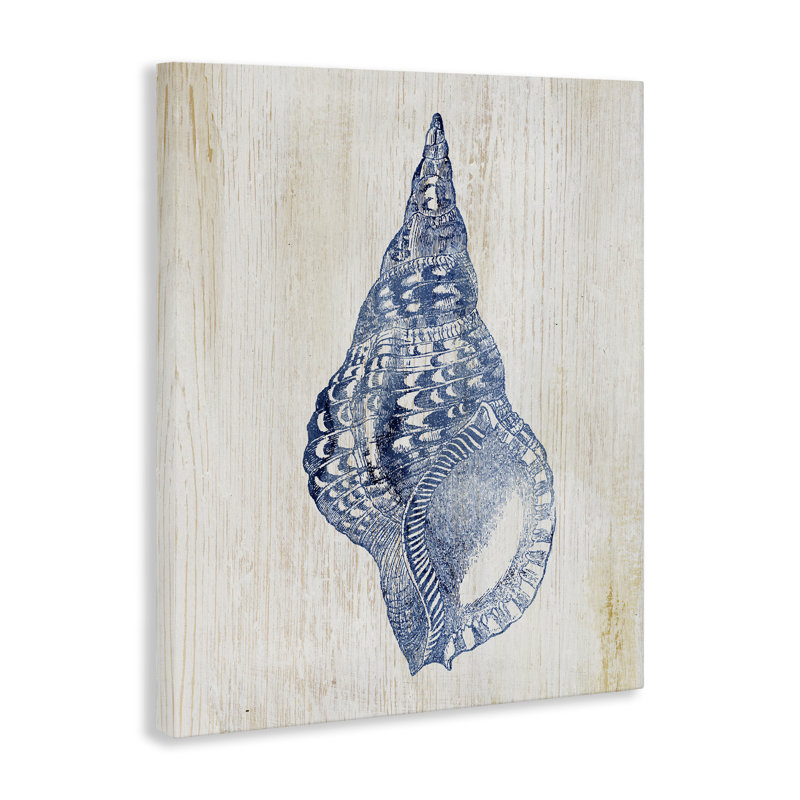 Tranquil Blue Shell Canvas, conception par Susan Arnot, H 48 po x l 36 po