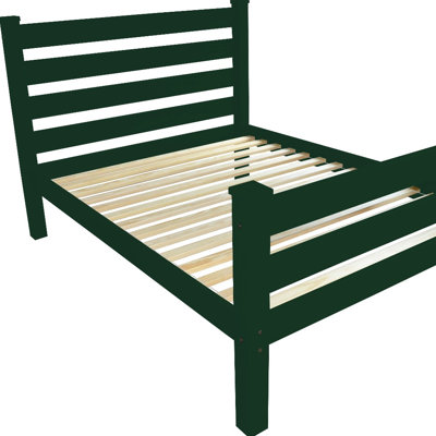  Structure de lit simple en bois massif vert foncé Langford - Simple, vert