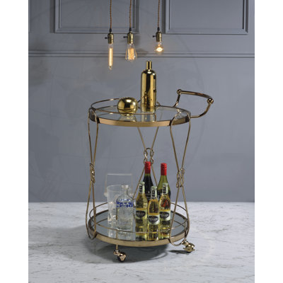 Champagne Finish Serving Cart