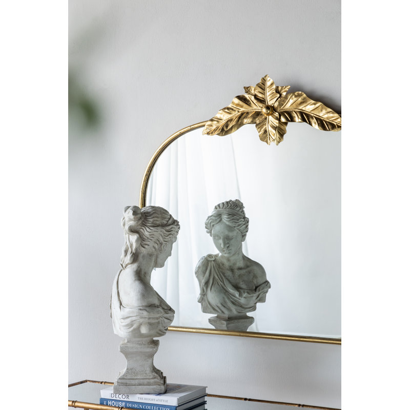 Miroir arqué 39,5 "x 35" doré avec cadre en métal
