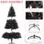 Arbre de Noël noir de 6 pi, 250 lumières blanc chaud, 1000 extrémités de branches, base de qualité de 6 pieds de haut avec