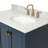 Flynt 37'' Solid Wood Single Bathroom Vanity in Midnight Blue, with 0.75'' Carrara Marble Top, Right Offset, Oval Sink-134279672-134279671-64627206