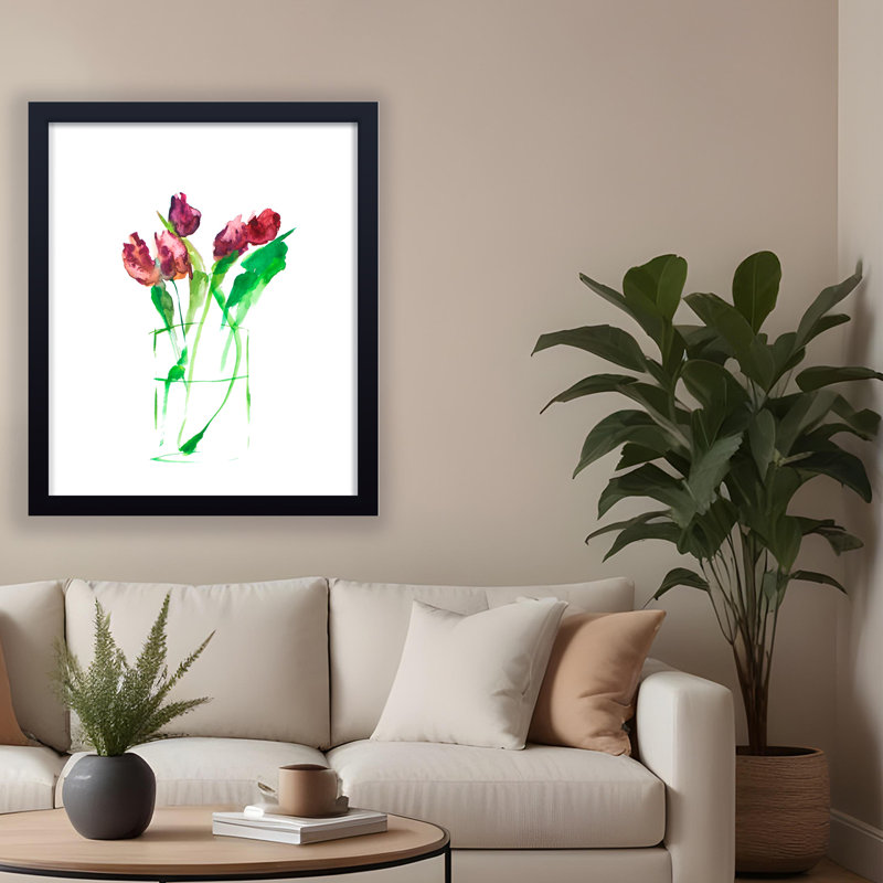 Nature Inspired Tulips No.1 by  - Picture Frame Paiting, 30" H x 24" W