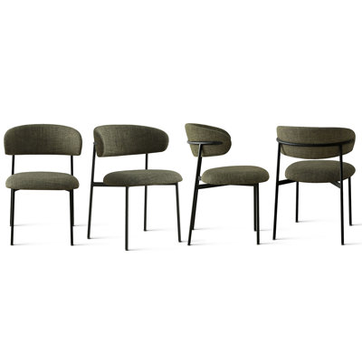 Upholstered Dining Chair With Metal Legs