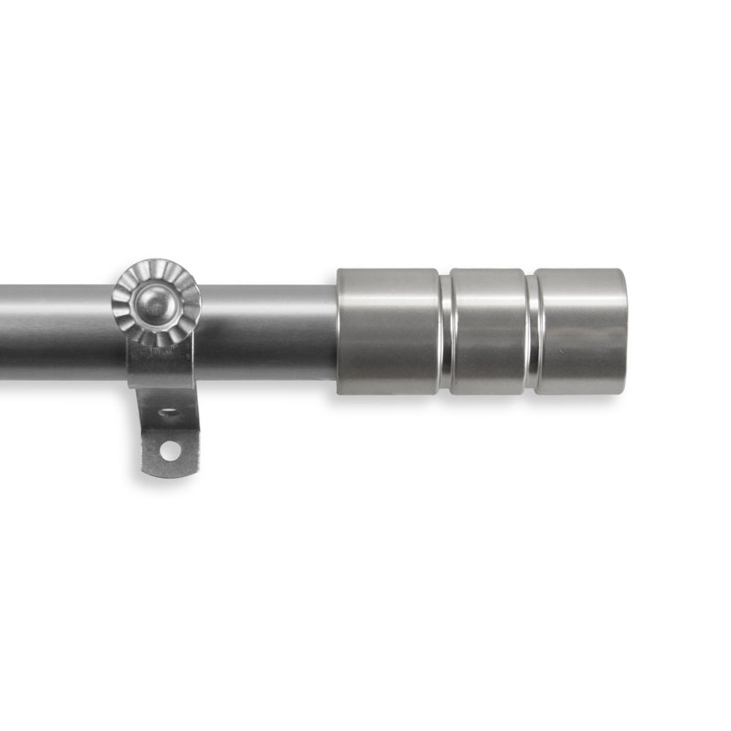 Tringle à rideaux simple Billie-Claire, Nickel satiné, 18 po à 28 po de largeur