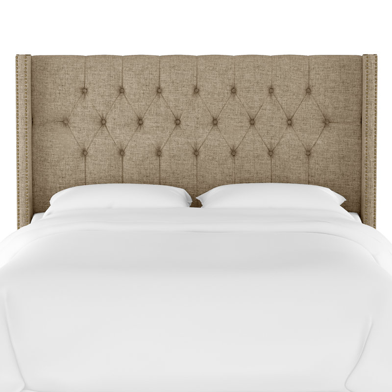 Knighten Upholstered Headboard, King, Zuma Natural Textured Linen