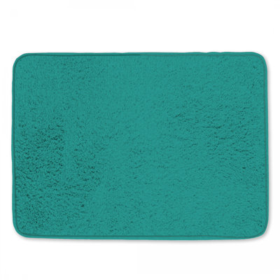 Solid Teal Background Bath Mat