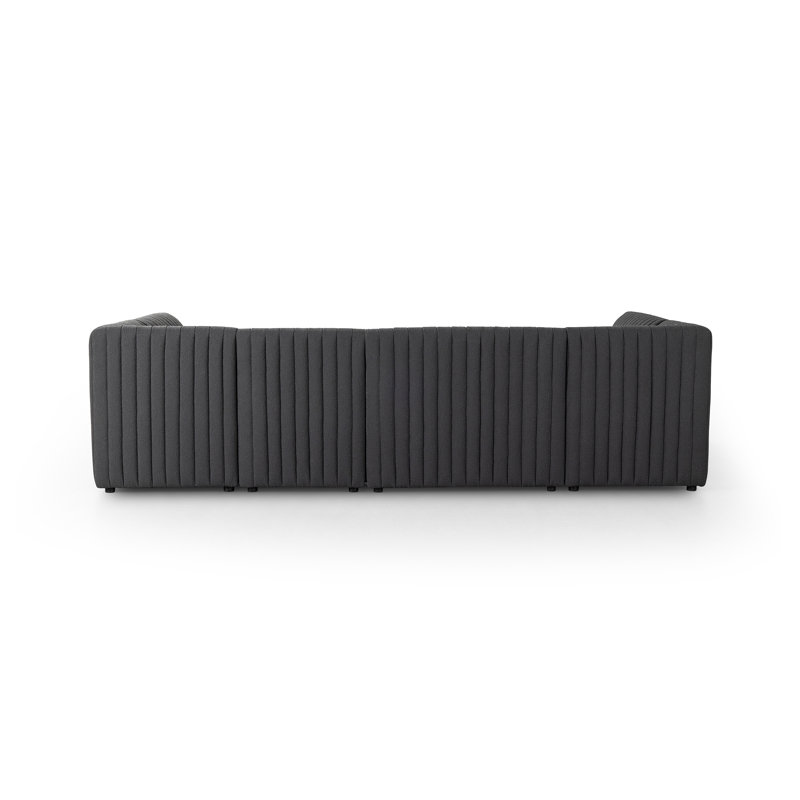 Brandt Symmetrical Modular Corner Sectional, Charcoal Polyester, 31.5" H X 119.5" W x 66.5" D
