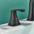 8 Inches Widespread Matte Black Bathroom Sink Faucet, Two Handles Vanity Bathroom Faucet with cUPC Supply Hoses, 3 Holes Lavatory Basin Faucet-100760734