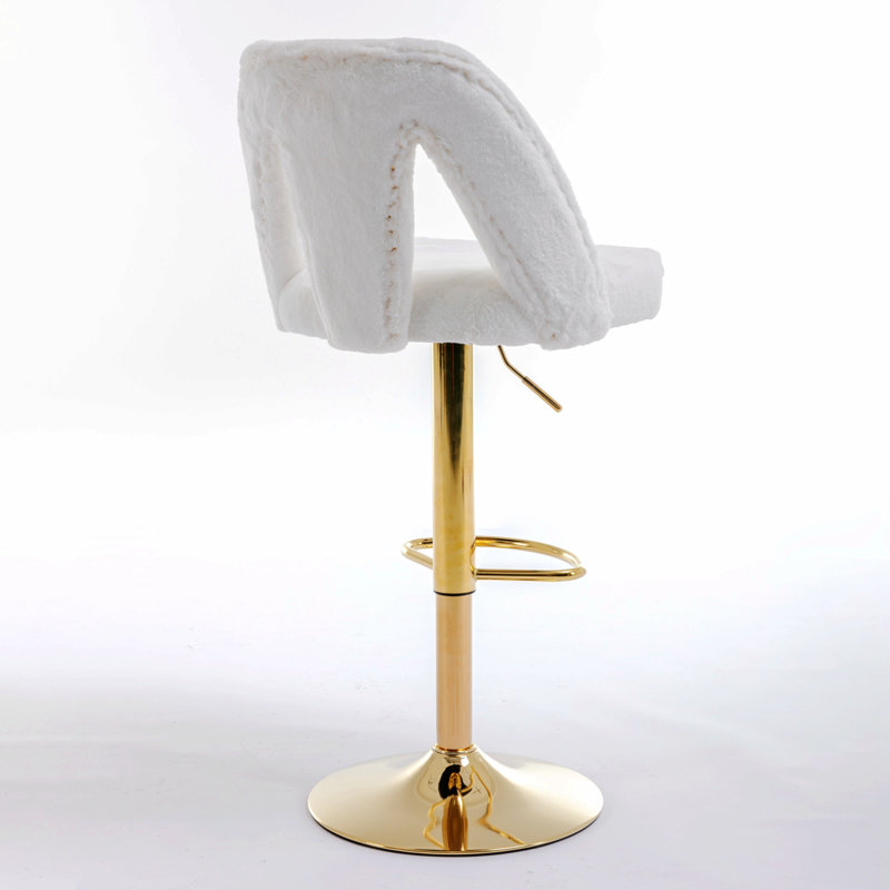 Tabouret pivotant à hauteur réglable Iyah, Blanc