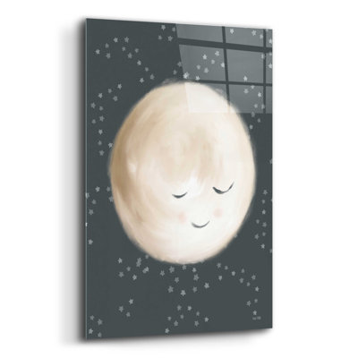 «Happy Little Moon II» par House Fenway, art mural en verre acrylique