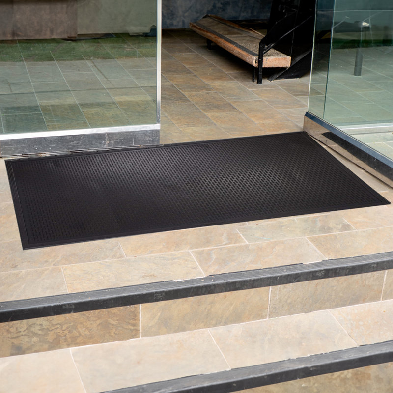 Envelor Black 3x5 Rubber Non-Slip Entrance Mat