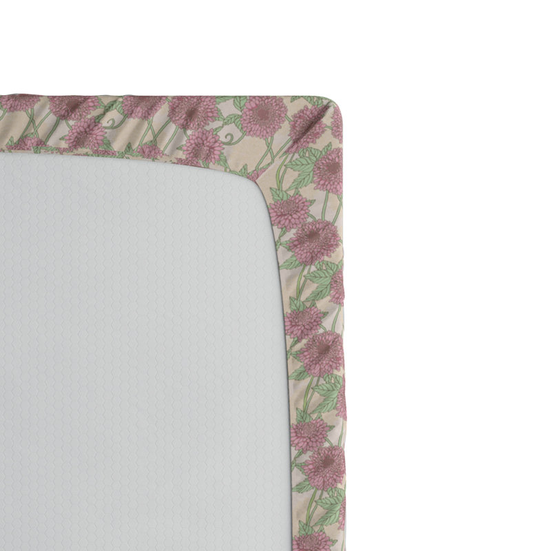 Microfiber Floral Fitted Sheet, Pink Floral, Queen Fitted Sheet