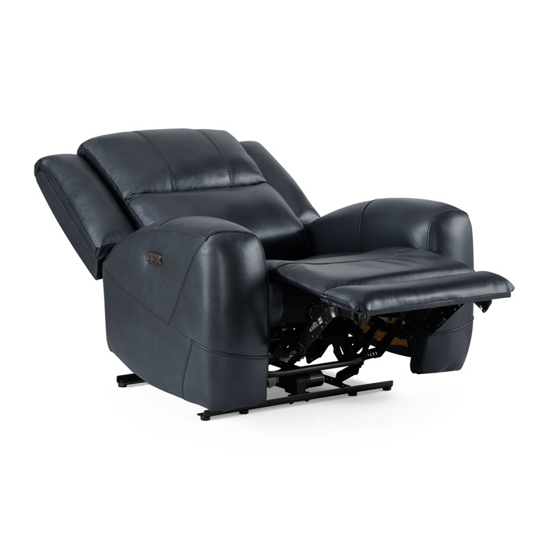 Cynita Leather Power Recliner, Silverado Butternut, Chesapeake Blue