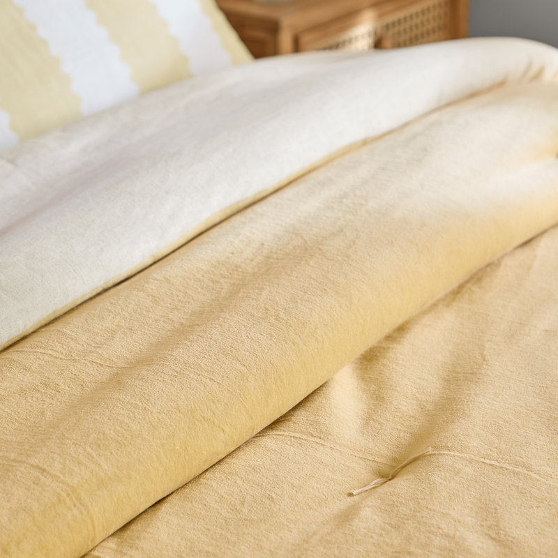 Edie Cotton Solid Colour Bedspread, Yellow