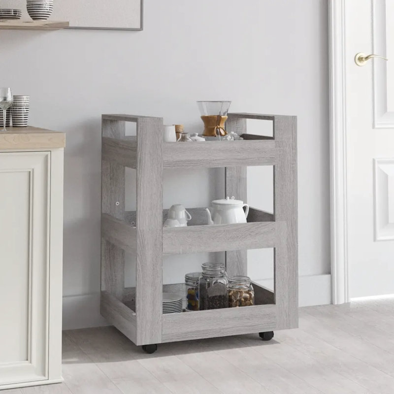 Kalyonka 60 cm W Kitchen Cart with, Grey Sonoma