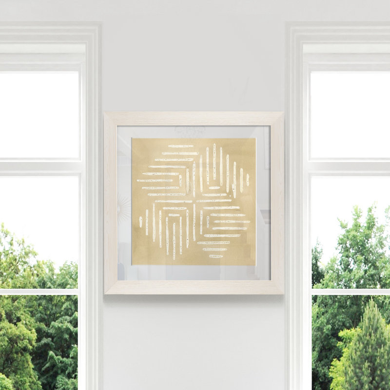 « Sand Stitch III », impression d’art graphique encadrée sur papier, Cadre blanc, H 27,5 po x l 27,5 po x P 1,5 po