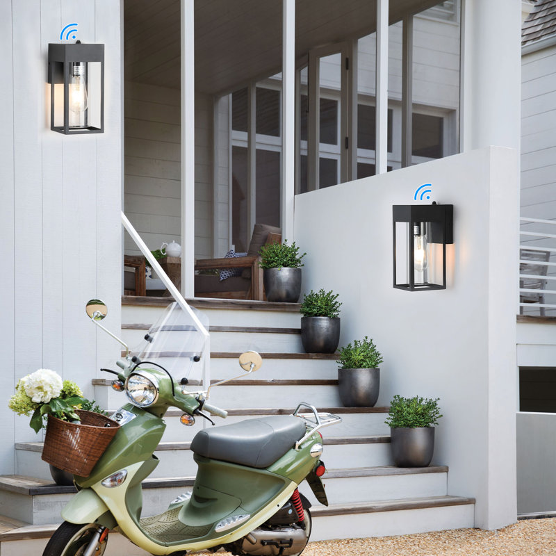 Elegant Dusk-To-Dawn Outdoor Wall Lights With Light-Sensing Technology, Matte Black