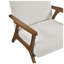 Fauteuil d'appoint contemporain en chenille beige avec structure en bois d'hévéa massif avec finition châtaignier-134537755