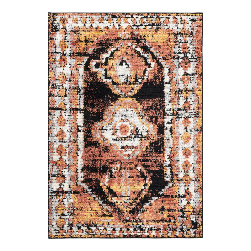 Tapis oriental en terre cuite Ithalia, Rectangle 4 pi x 6 pi