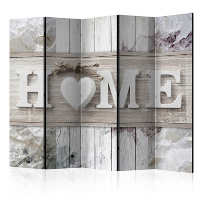 225cm W x 172cm H 5 - Panel Solid Wood Folding Room Divider