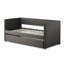 Méridienne avec lit gigogne escamotable et structure en bois à garniture cloutée-29340062