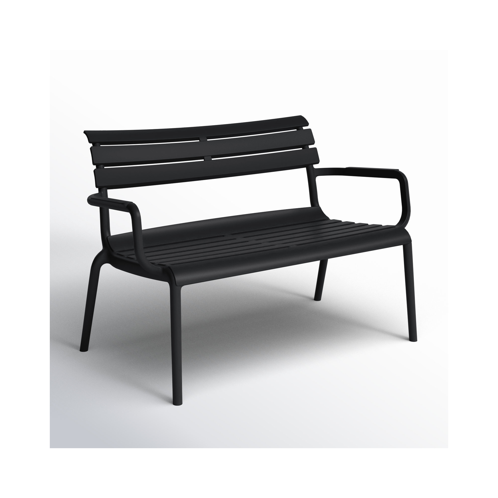 Ruta Paris 46'' Outdoor Bench, Black