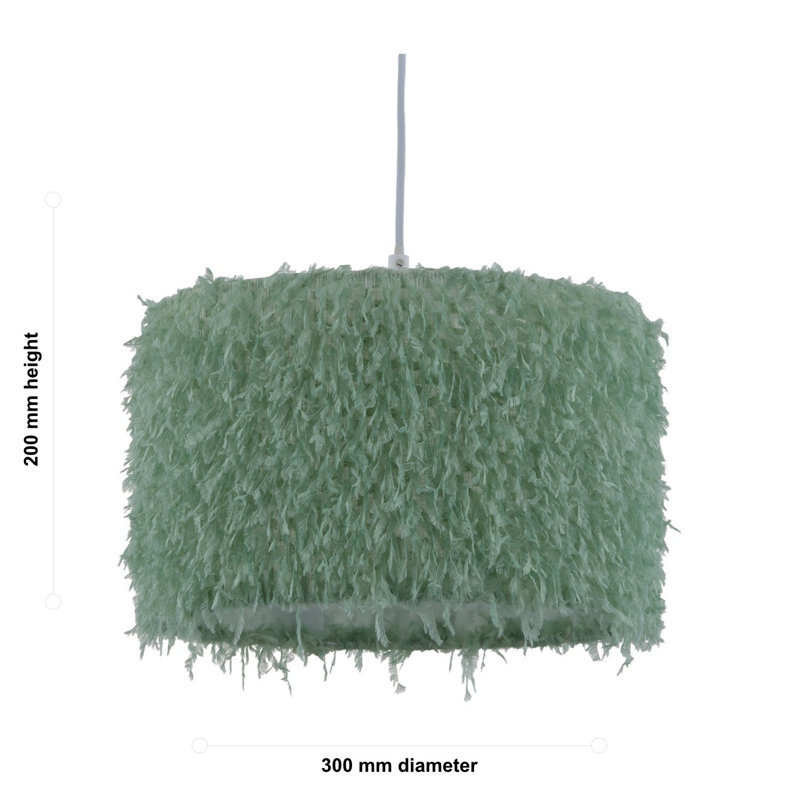 20cm H Polyester Lamp Shade, Green
